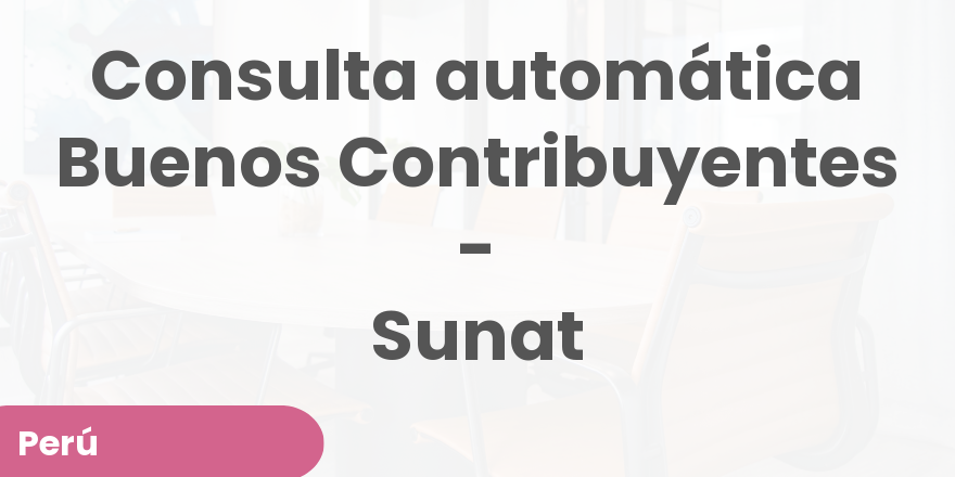 Consulta automática Buenos Contribuyentes - Sunat