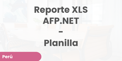 Reporte XLS AFP.NET - Planilla