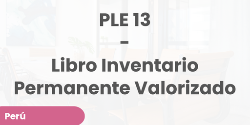 PLE 13 - Libro Inventario Permanente Valorizado